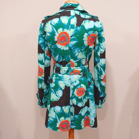 Banana Republic Statement Cotton Blend Floral Trench Coat- Sz. Sm - Picture 9 of 15